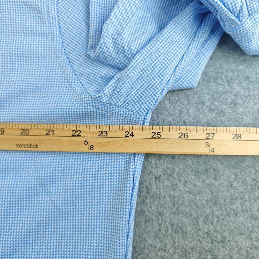 Polo Ralph Lauren Knit Houndstooth Shirt Mens XL Blue White Button Up Cotton - Picture 5 of 9